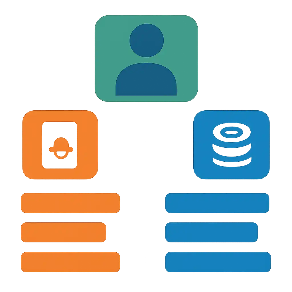 Infographic comparing options using coloured bars and icons only, no text or labels, flat design, 55club